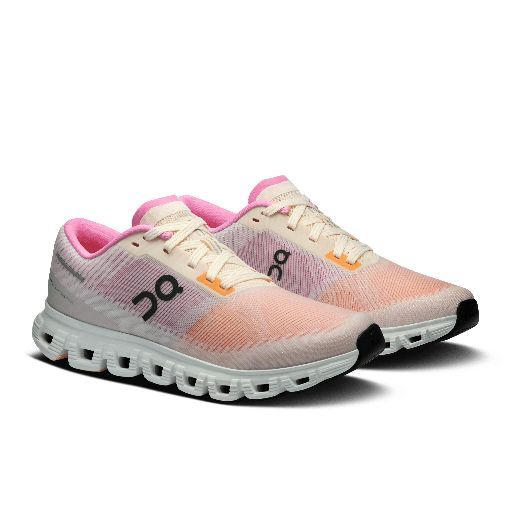 On Women's Cloud 6 Push lifestyle shoe in Tangerine & Raspberry