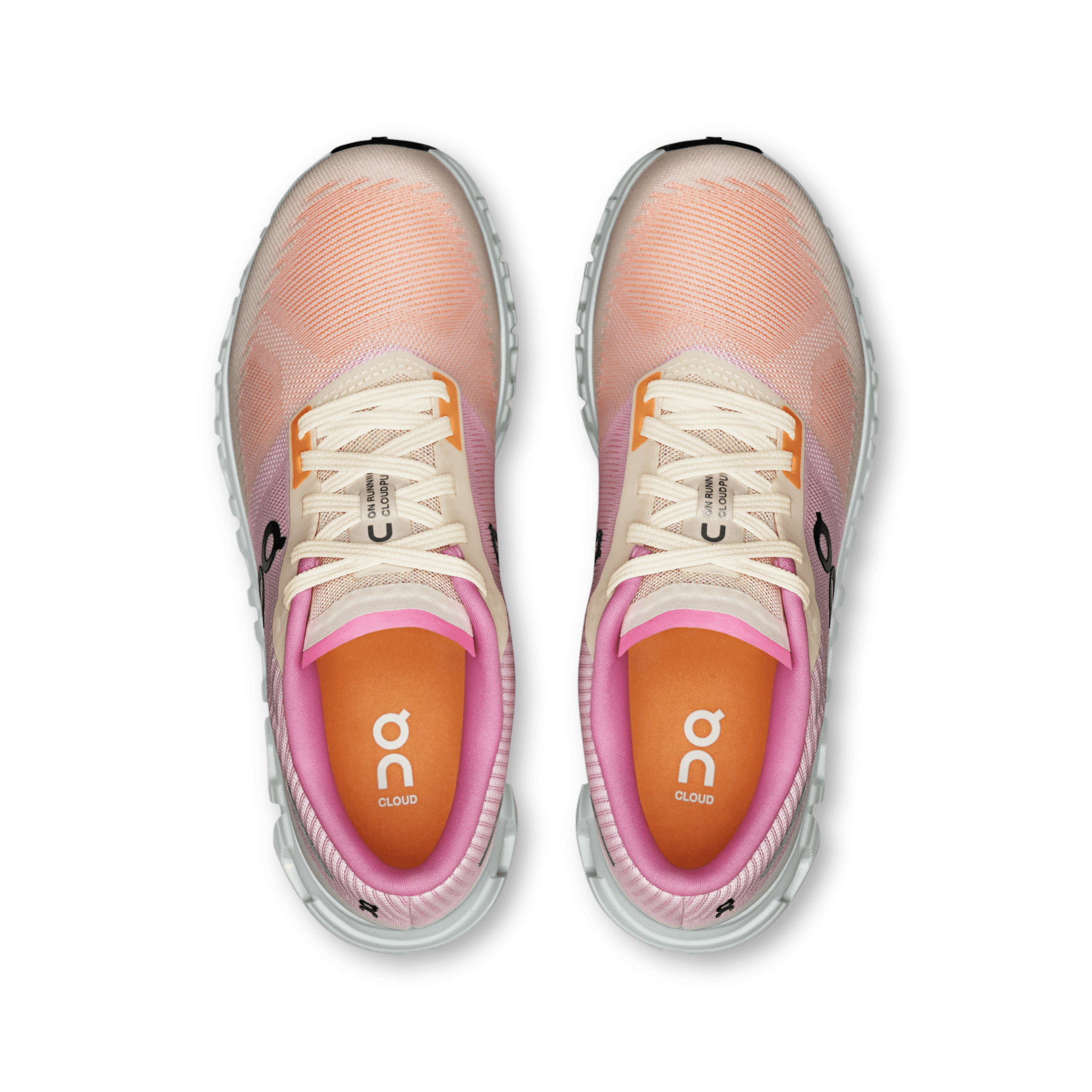 On Women's Cloud 6 Push lifestyle shoe in Tangerine & Raspberry