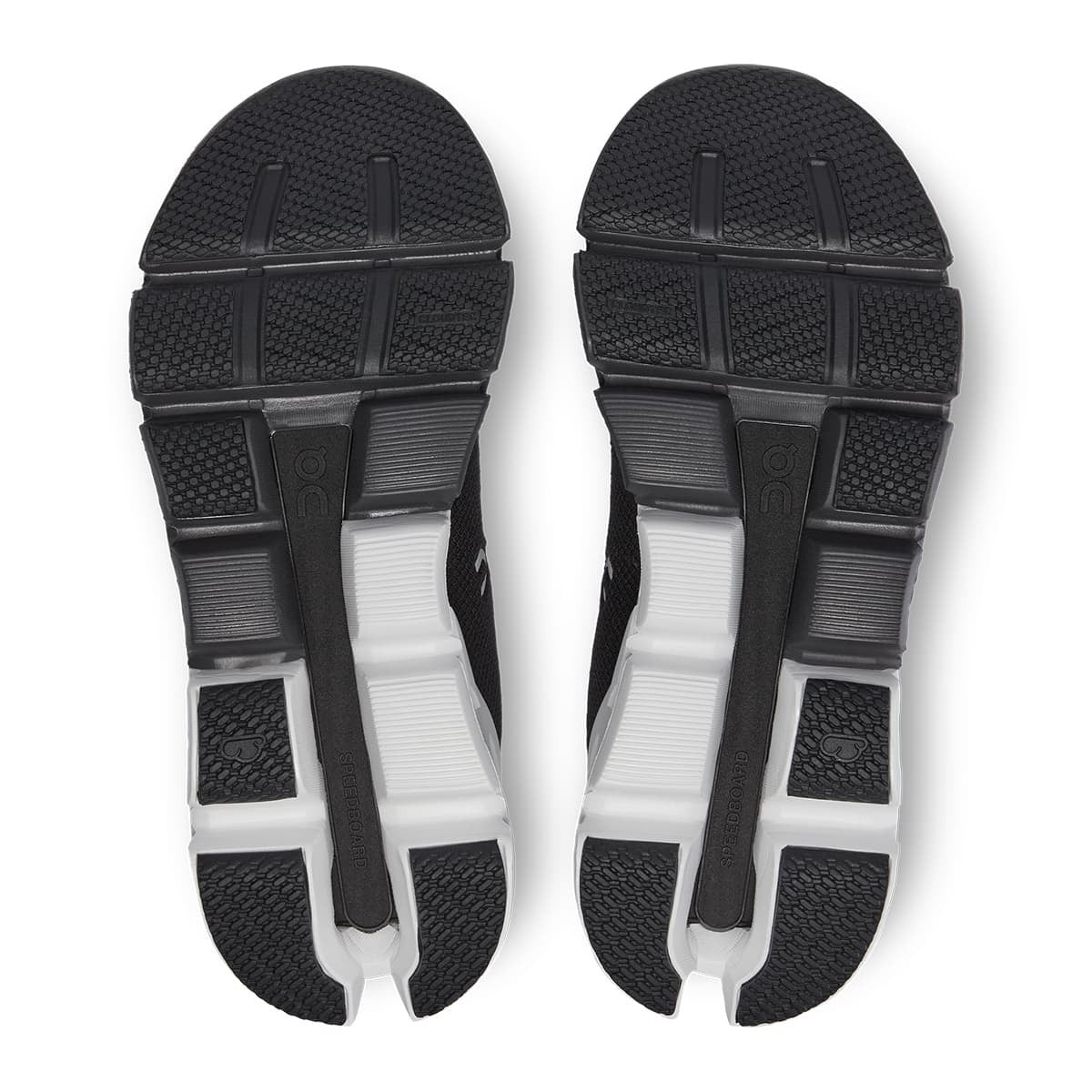 On Women's Cloud Flyer 4 Running Shoes in Black & White Wide