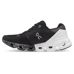 On Women's Cloud Flyer 4 Running Shoes in Black & White Wide