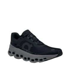 On Women's Cloud Monster Running Shoes in Black Magnet