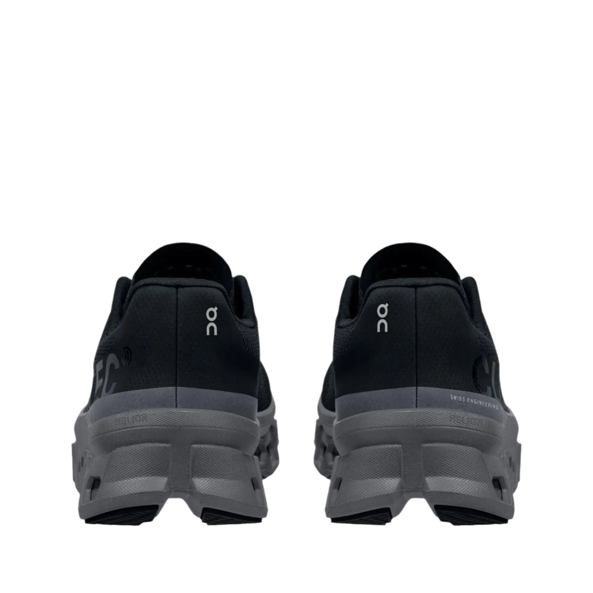 On Women's Cloud Monster Running Shoes in Black Magnet