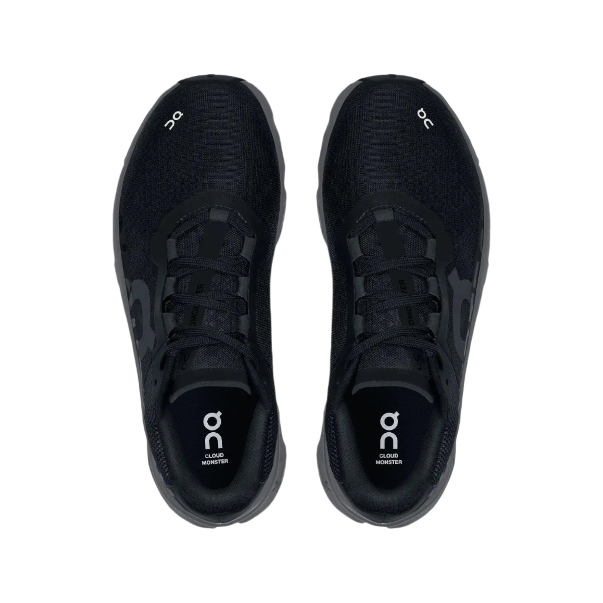 On Women's Cloud Monster Running Shoes in Black Magnet