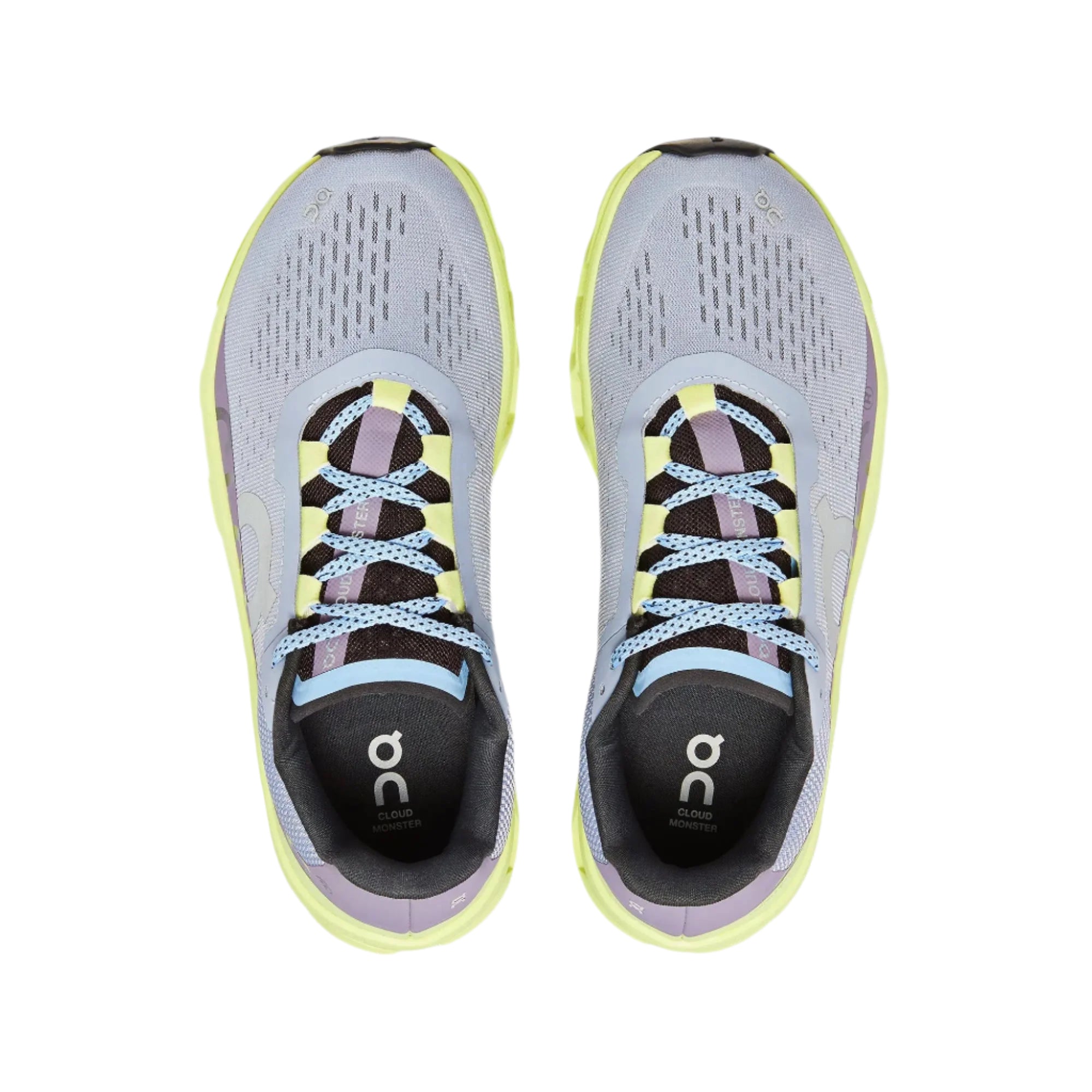 On Women's Cloud Monster running shoes in Nimbus & Hay