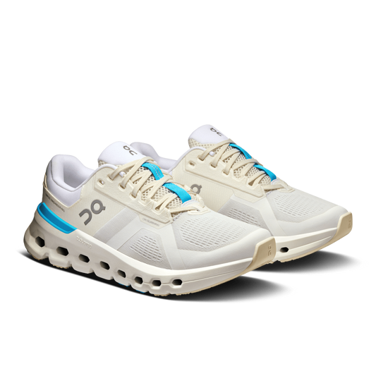 On Women's Cloud Runner 2 Running Shoes in White & Horizon