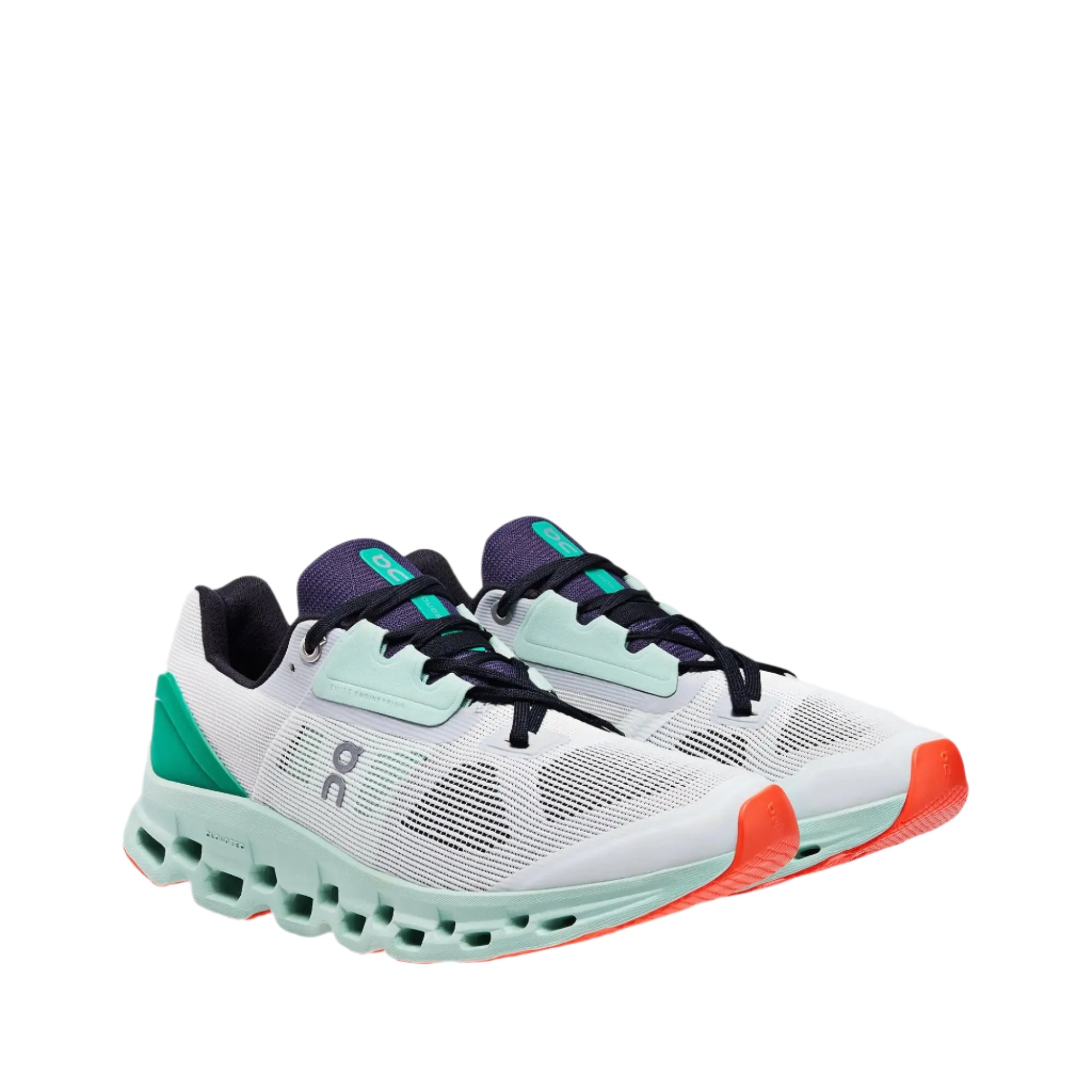 On Women's Cloud Stratus 2 running shoes in Undyed White & Creek