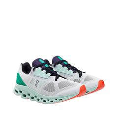 On Women's Cloud Stratus 2 running shoes in Undyed White & Creek