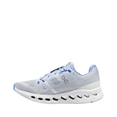 On Women's Cloud Surfer running shoes in Heather & White