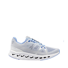 On Women's Cloud Surfer running shoes in Heather & White