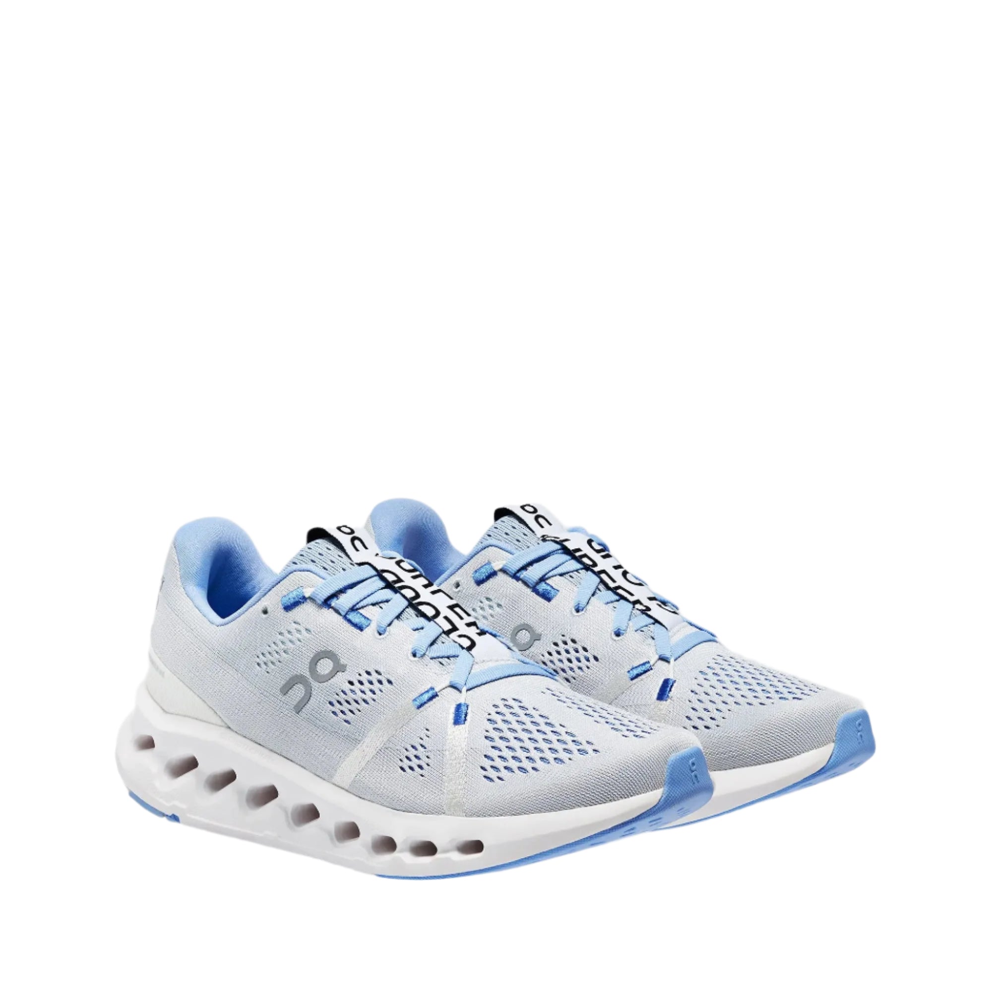 On Women's Cloud Surfer running shoes in Heather & White