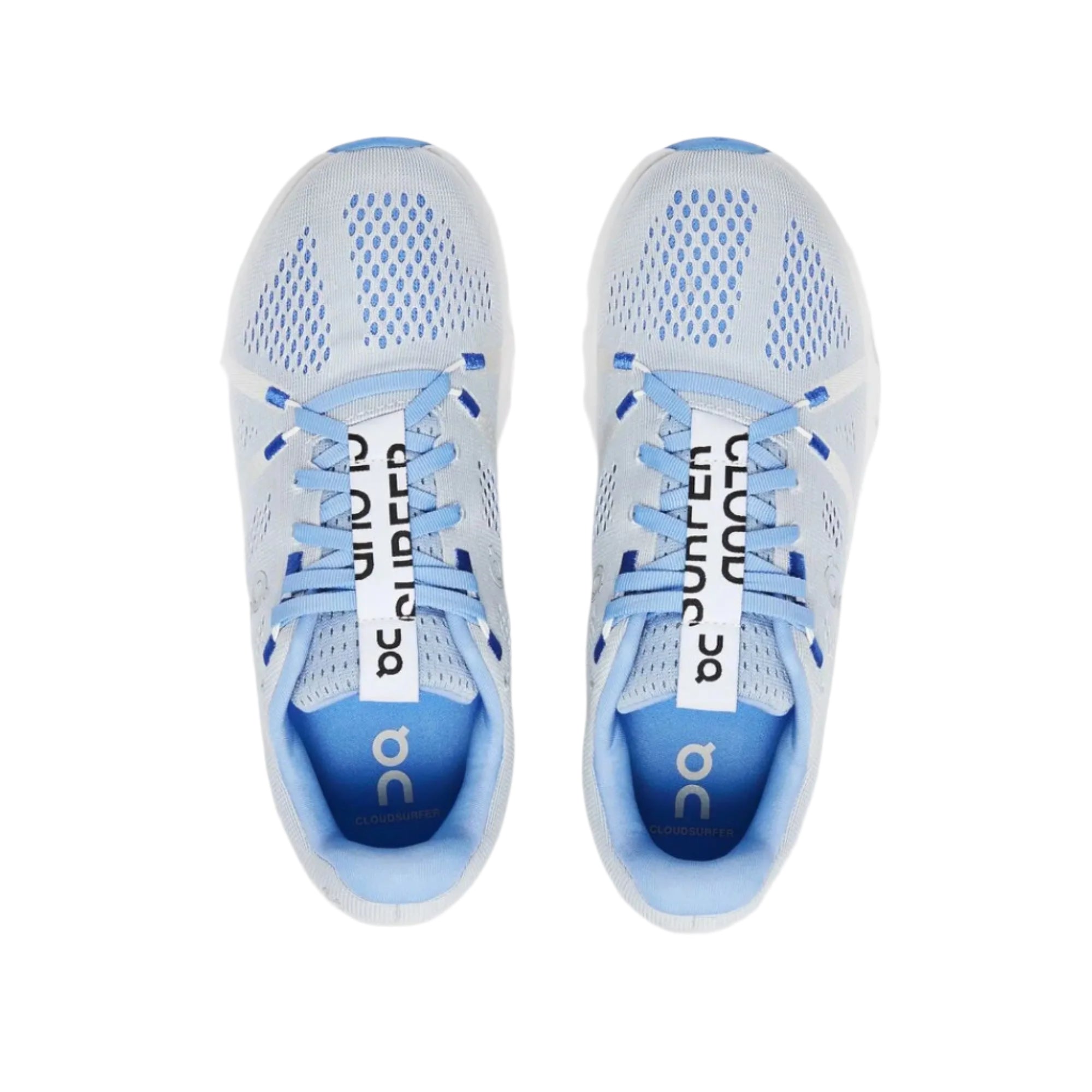 On Women's Cloud Surfer running shoes in Heather & White