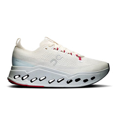 On Women's Cloud Surfer Max running shoes in Ivory Arctic