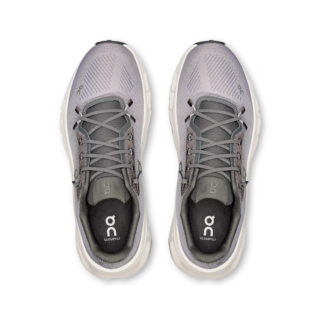 On Women's Cloud Tilt 1 lifestyle shoes in  Eclipse & Lilac with grey upper