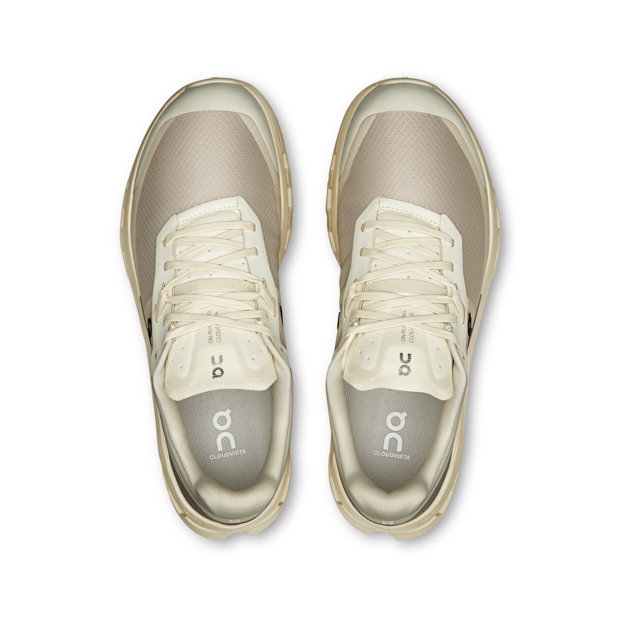 On Women's Cloud Vista 2 trail shoes in  Cream & Desert
