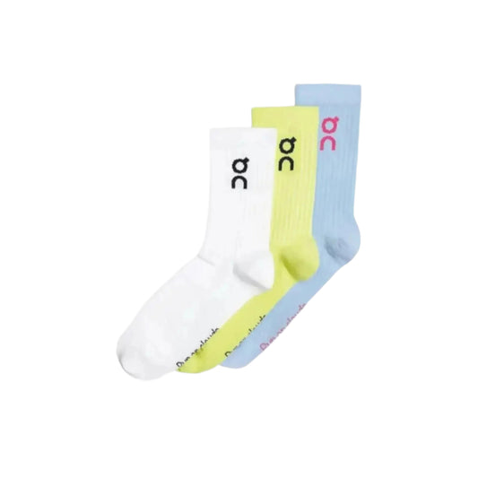 On Women's Socks Multi 3 Pack in White, Yellow & Blue