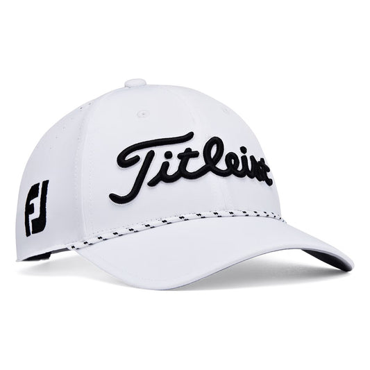 Titliest Tour Breezer Golf Cap in White and Black