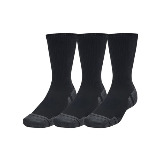 Under Armour Unisex Performance Tech 3-Pack Crew Socks in Black