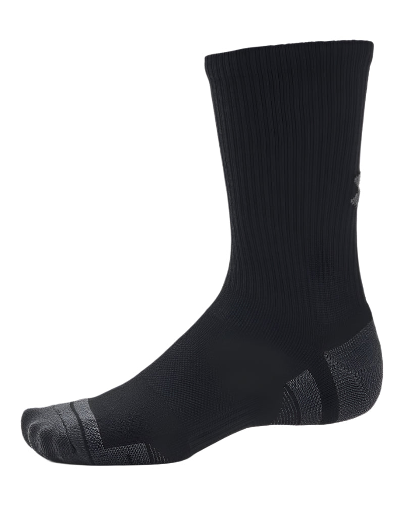 Under Armour Unisex Performance Tech 3-Pack Crew Socks in Black