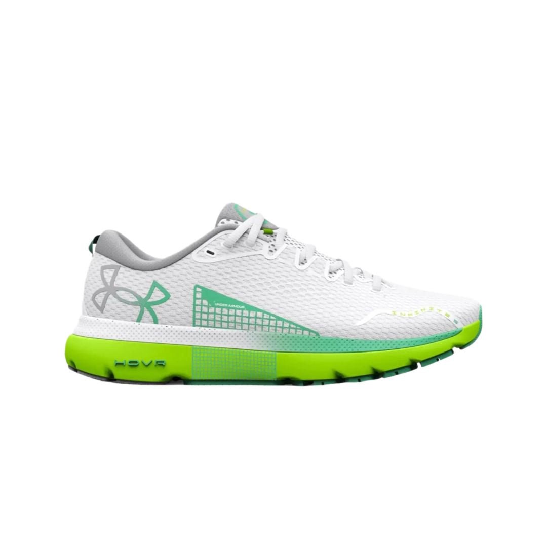 Under Armour Women's HOVR Infinite 5 running shoes in White & Green 