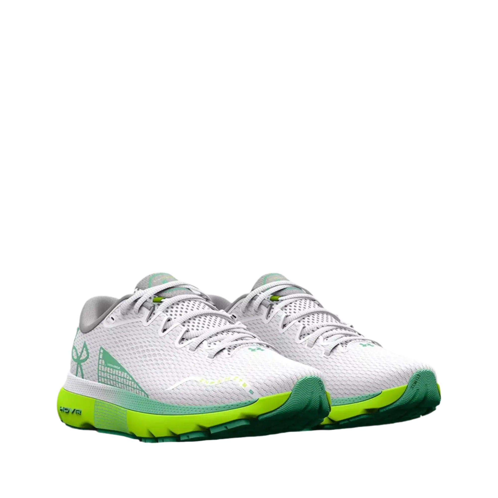 Under Armour Women's HOVR Infinite 5 running shoes in White & Green 