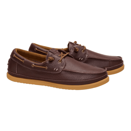 Hey Dude Mens Harbor Lo Craft Leather Shaved Brown
