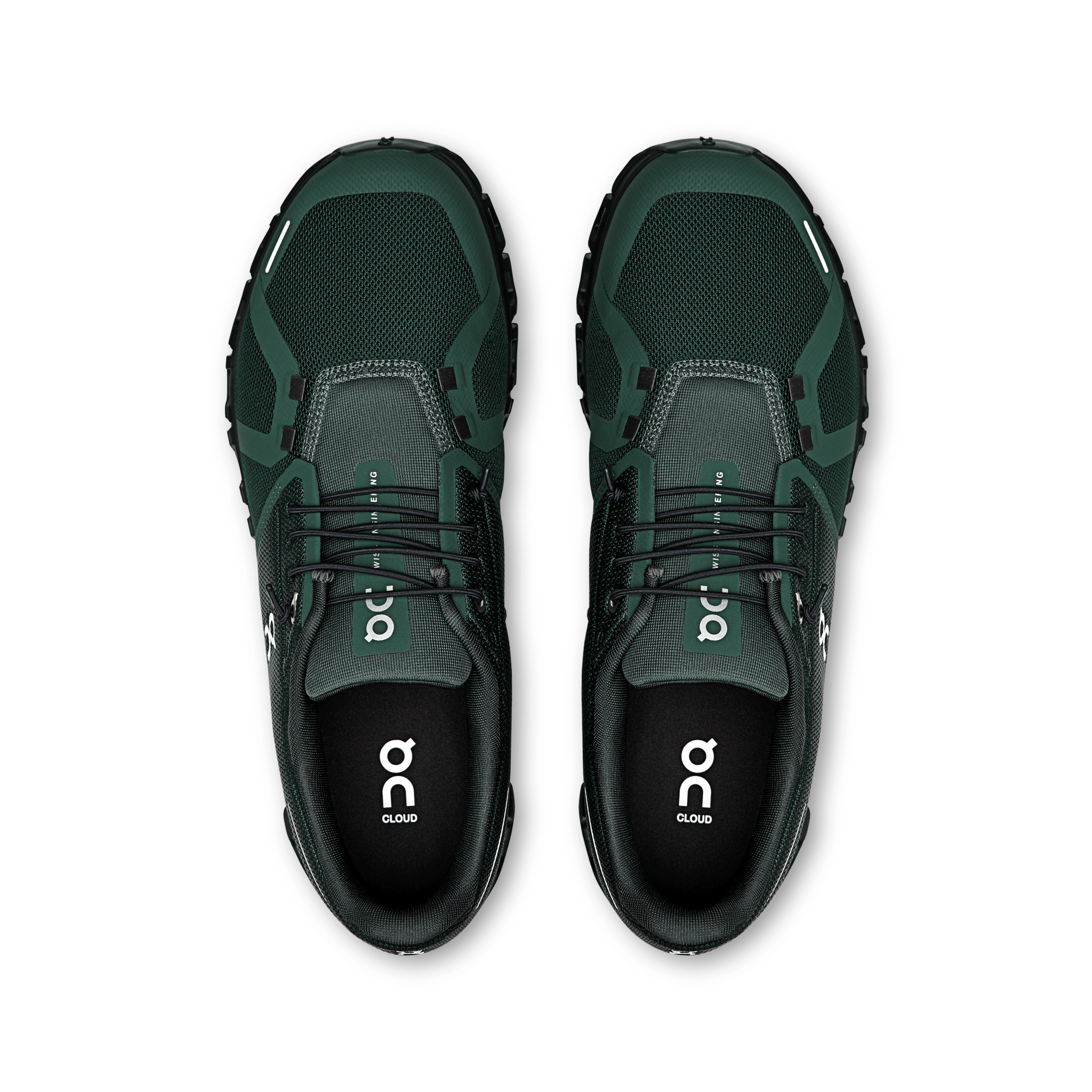 On mens cloud 6 lifestyle shoes in  evergreen & black