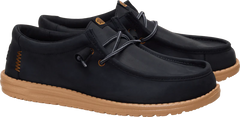 Hey Dude Mens Wally Full Grain Leather Black Tobacco Brown