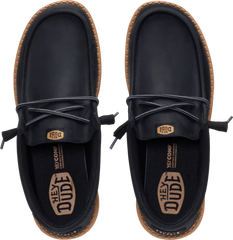 Hey Dude Mens Wally Full Grain Leather Black Tobacco Brown