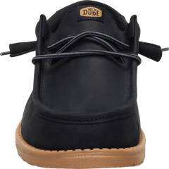 Hey Dude Mens Wally Full Grain Leather Black Tobacco Brown