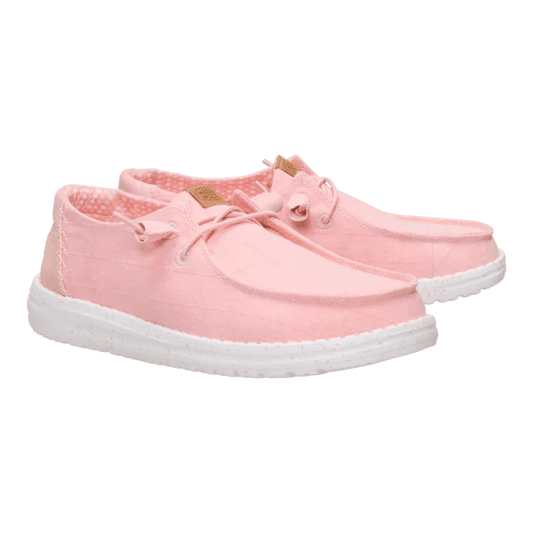 Hey Dude Womens Wendy Chambray Grid Pale Pink