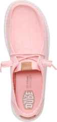 Hey Dude Womens Wendy Chambray Grid Pale Pink