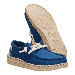 Hey Dude Womens Wendy Espadrille Hibiscus Ensign Blue