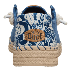 Hey Dude Womens Wendy Espadrille Hibiscus Ensign Blue