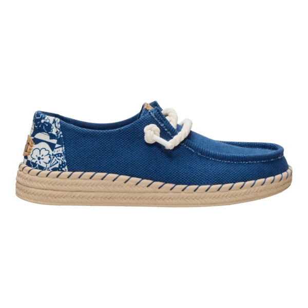 Hey Dude Womens Wendy Espadrille Hibiscus Ensign Blue