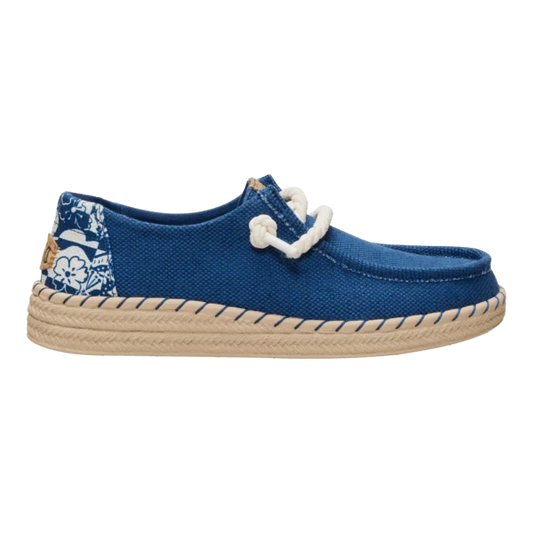 Hey Dude Womens Wendy Espadrille Hibiscus Ensign Blue