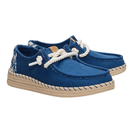 Hey Dude Womens Wendy Espadrille Hibiscus Ensign Blue