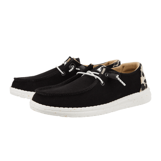 Hey Dude Womens Wendy Black Leopard