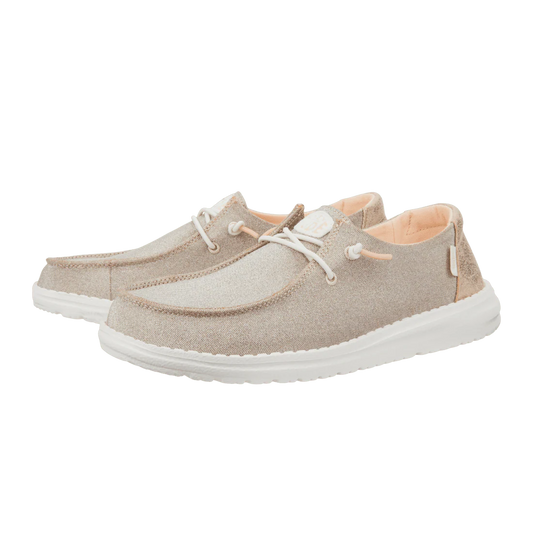 Hey Dude Womens Wendy Metallic Sparkle Rose Gold