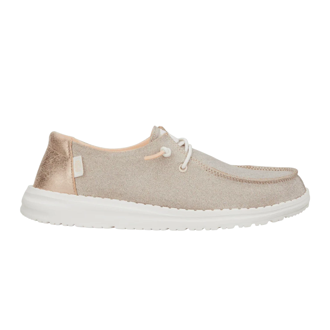 Hey Dude Womens Wendy Metallic Sparkle Rose Gold